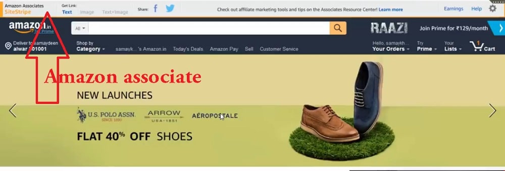login amazon associate to earn