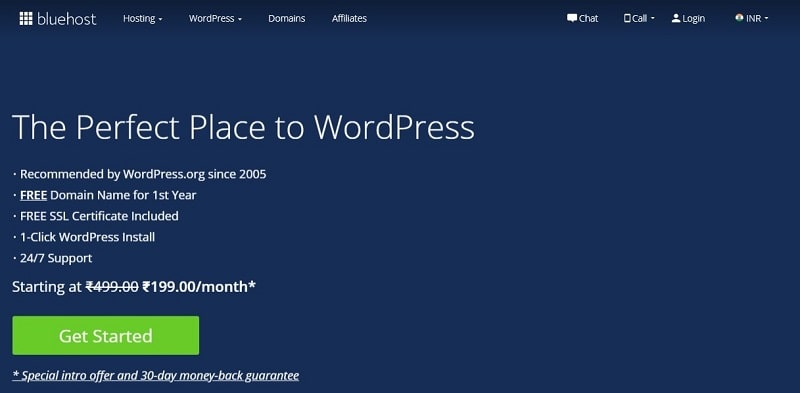 bluehost web hosting for wordpress