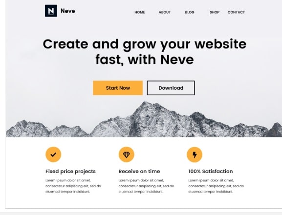 neve impressive theme for blog