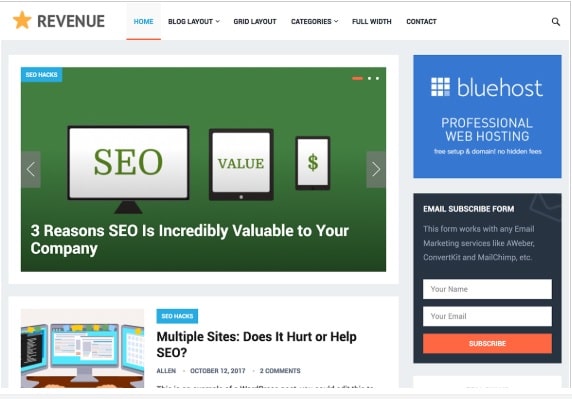 revenue SEO optimized theme