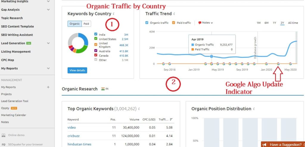 Competitor Organic Traffic 