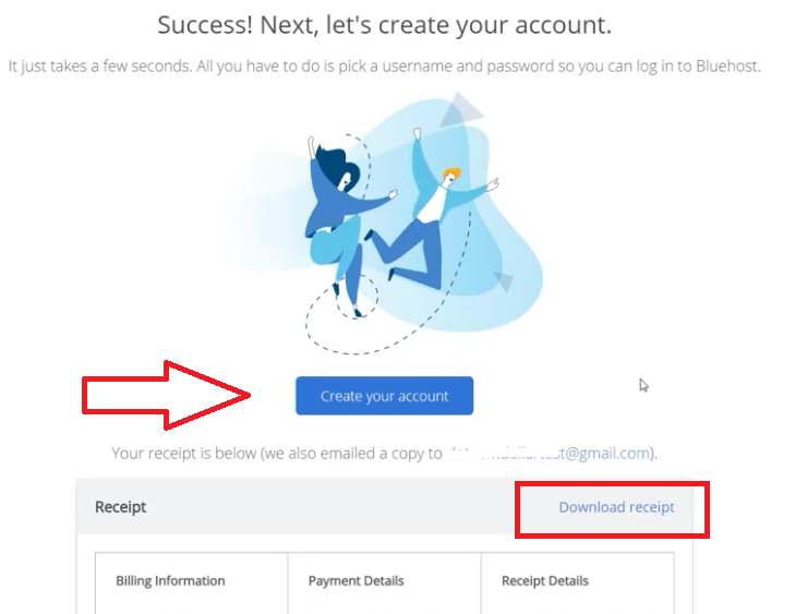 create account with bluehost
