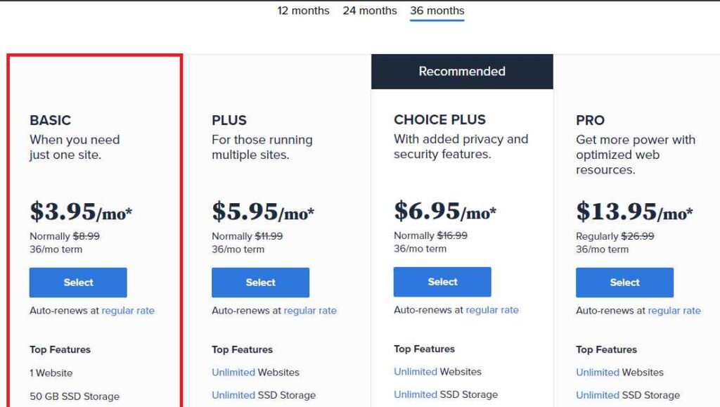 start blog in 2021 basic plan