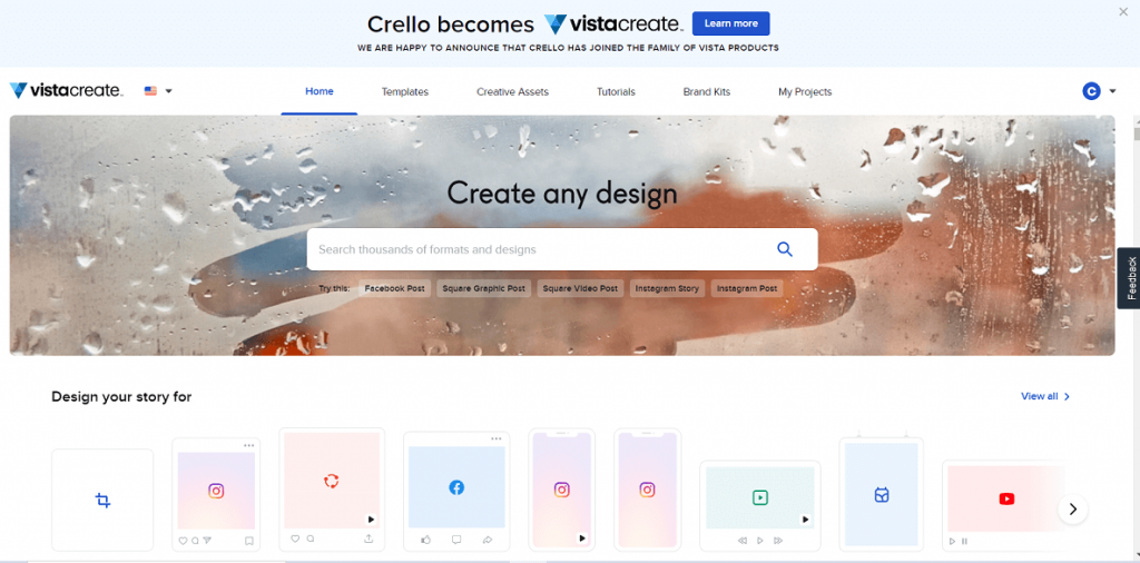 Crello online graphic tool
